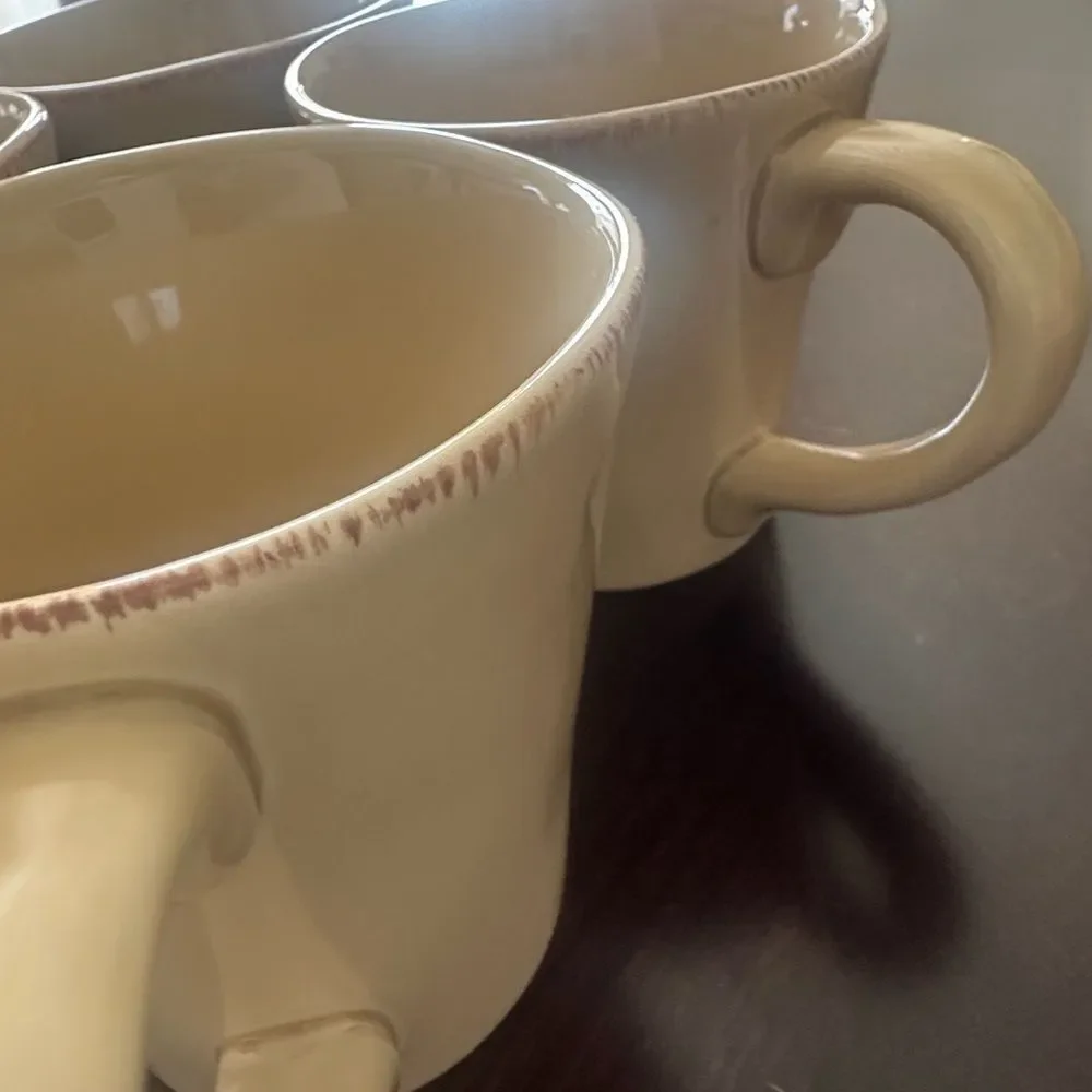 Pier 1 Tan Elemental Mugs Set of 4